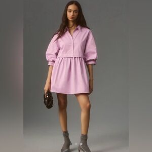 NWT English Factory Puff Sleeve Shirt Dress Size Small